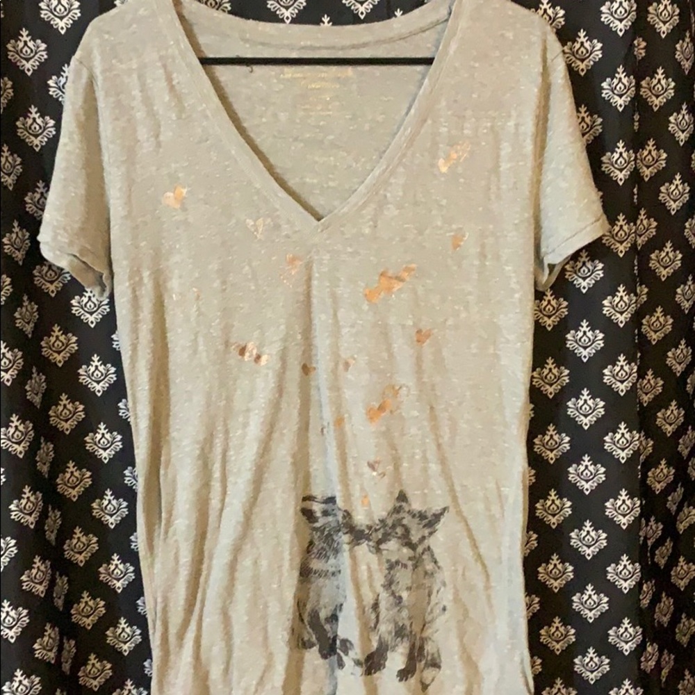 Puppies and hearts v neck.